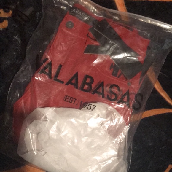 NWT MEN’S VALABASAS STACKED "ALI" RED BLACK LEATHER PANTS SIZE 30 - Picture 12 of 13